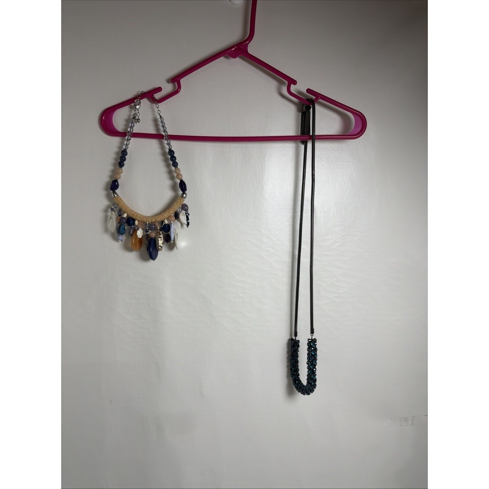 2 CHICOS Signed Long And Short With Original Cinch Pouches Seashore Tasseled